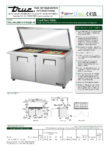 True, TSSU Series, Double Door, Glass Lid Preparation Fridge (Extended Work Top) - TSSU-60-24M-B-ST-FGLID-HC - Image 6