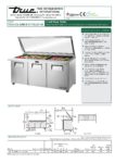 True, TSSU Series, 3 Door, Glass Lid Preparation Fridge (Extended Work Top) - TSSU-72-30M-B-ST-FGLID-HC - Image 6